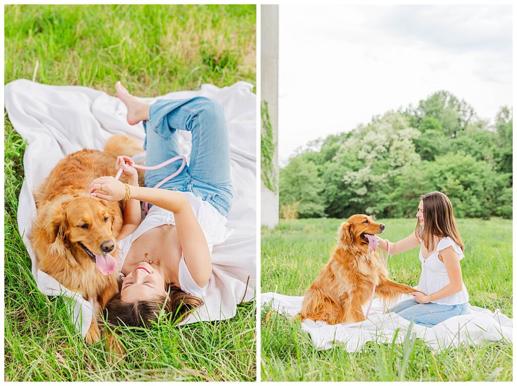 senior session with golden retriever |  virginia senior photographer