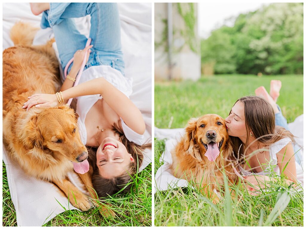 senior session with golden retriever |  virginia senior photographer