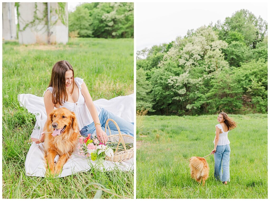 senior session with golden retriever |  virginia senior photographer