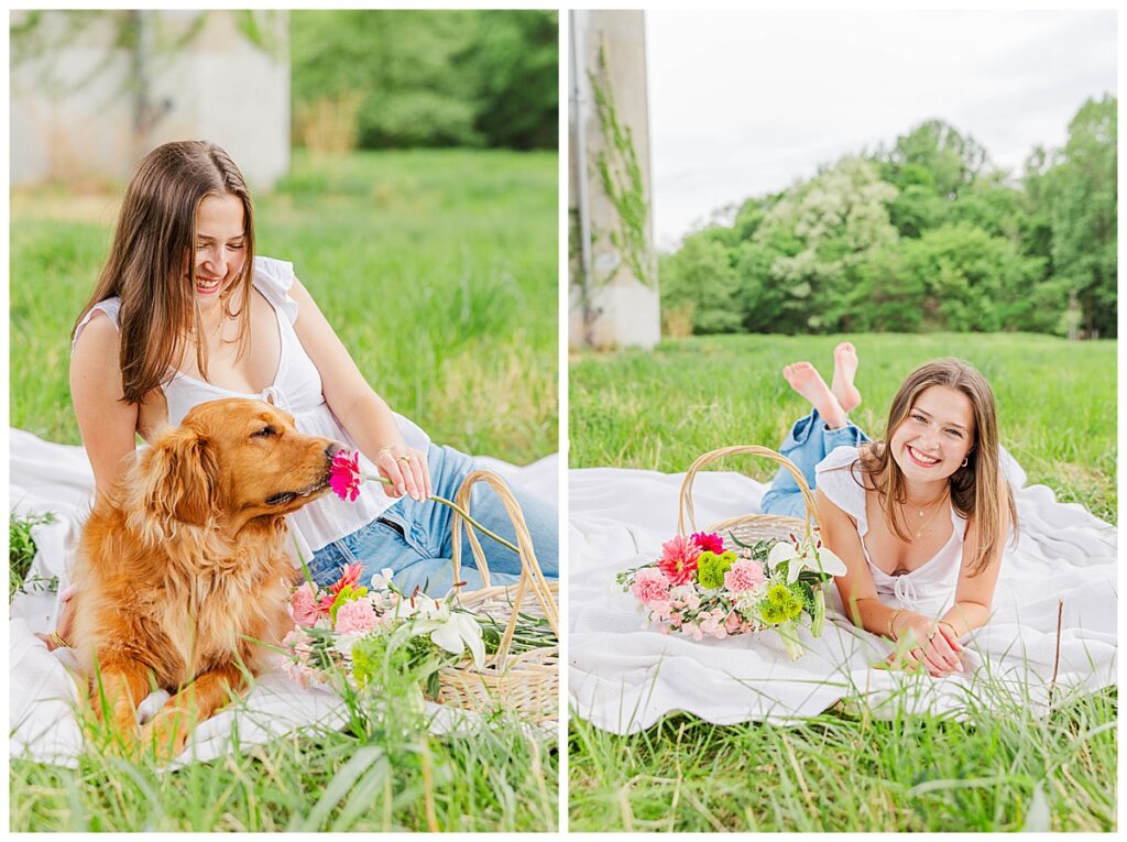 senior session with golden retriever |  virginia senior photographer