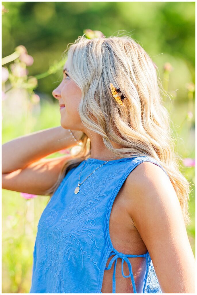 summer senior session at the Freckled Flower Farm | Mechanicsville High School