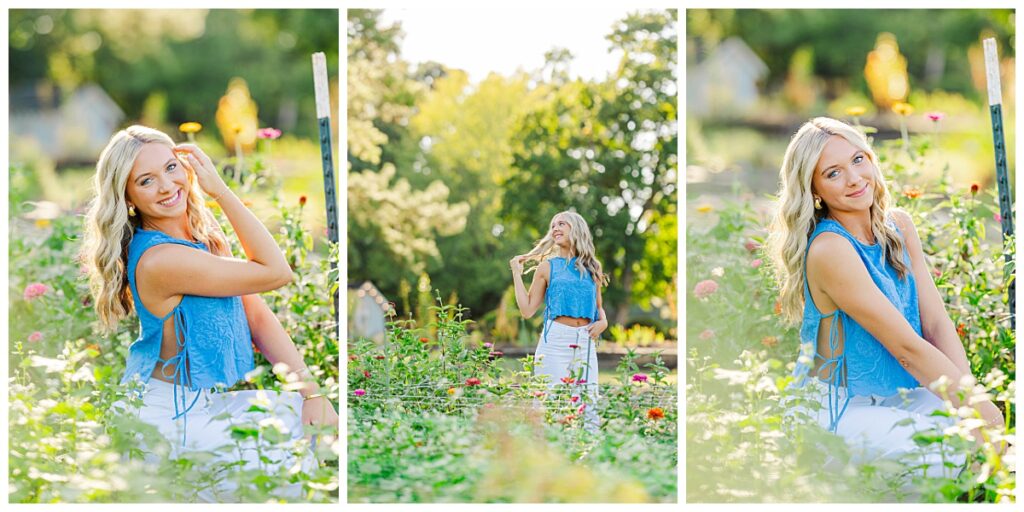 summer senior session at the Freckled Flower Farm | Mechanicsville High School