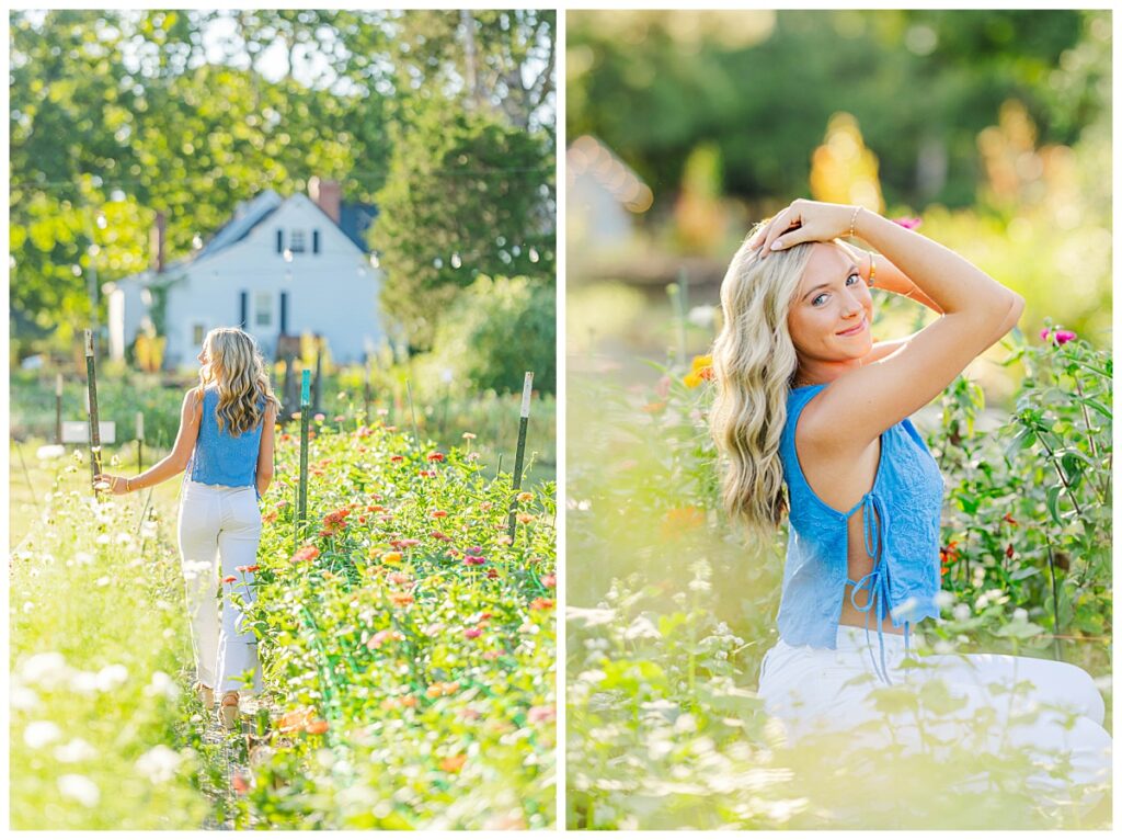 summer senior session at the Freckled Flower Farm | Mechanicsville High School