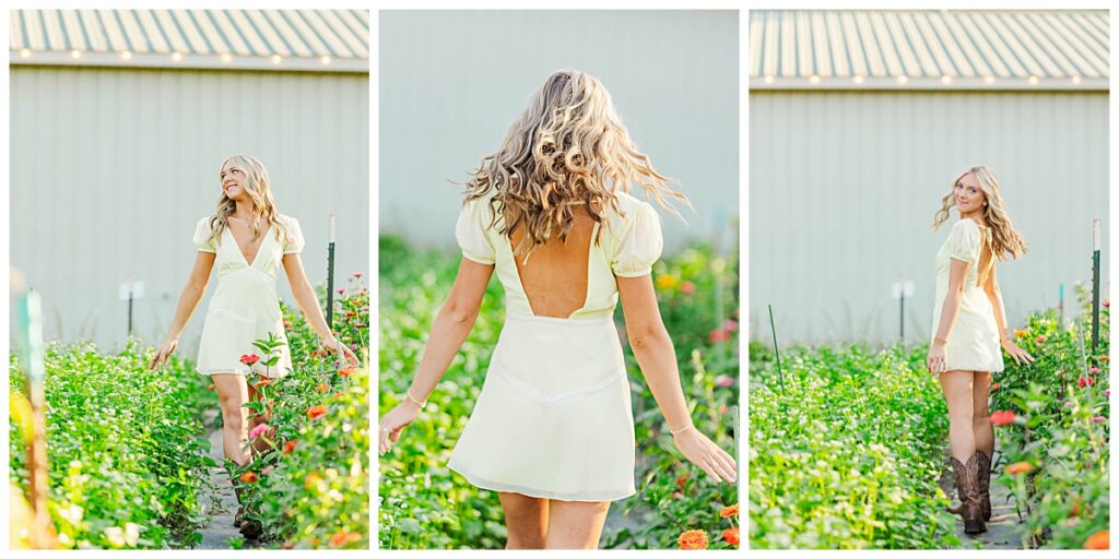 senior pictures in a flower field | Richmond senior photographer