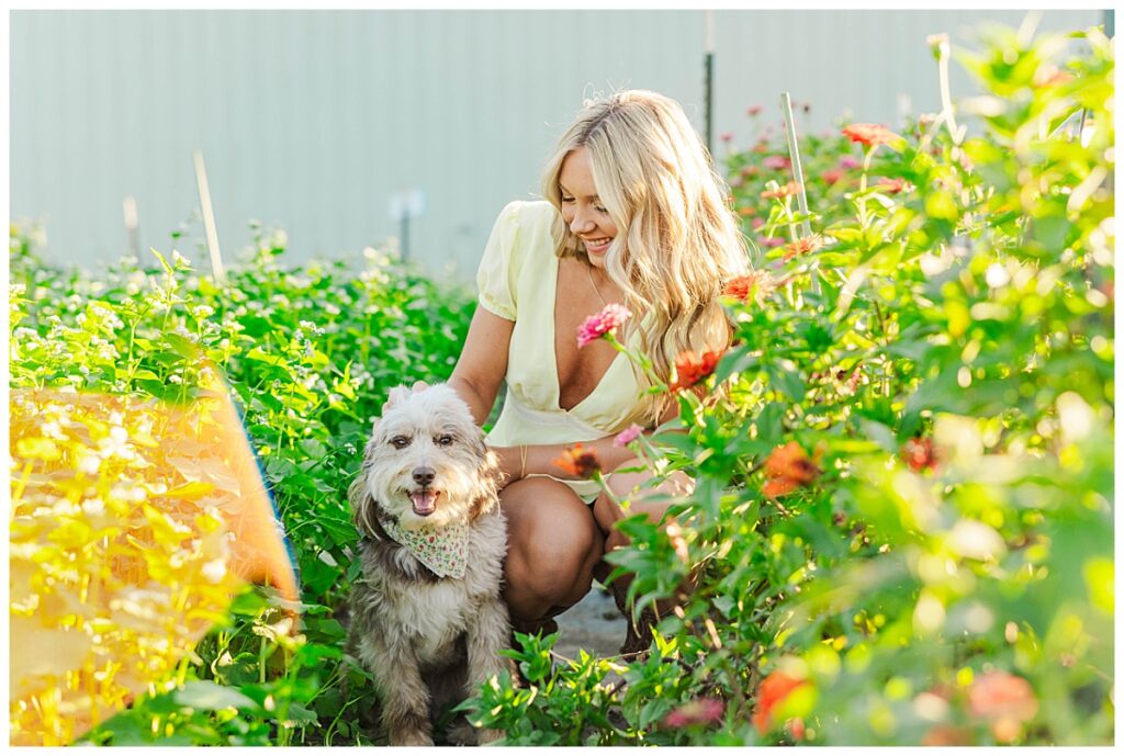 senior pictures in a flower field | Richmond senior photographer