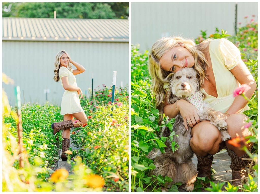 senior pictures in a flower field | Richmond senior photographer