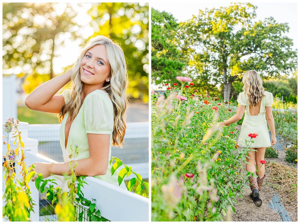 senior pictures in a flower field | Richmond senior photographer