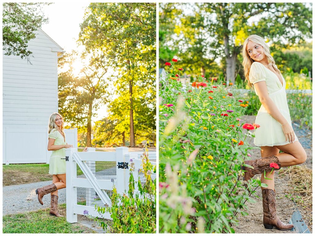 senior pictures in a flower field | Richmond senior photographer