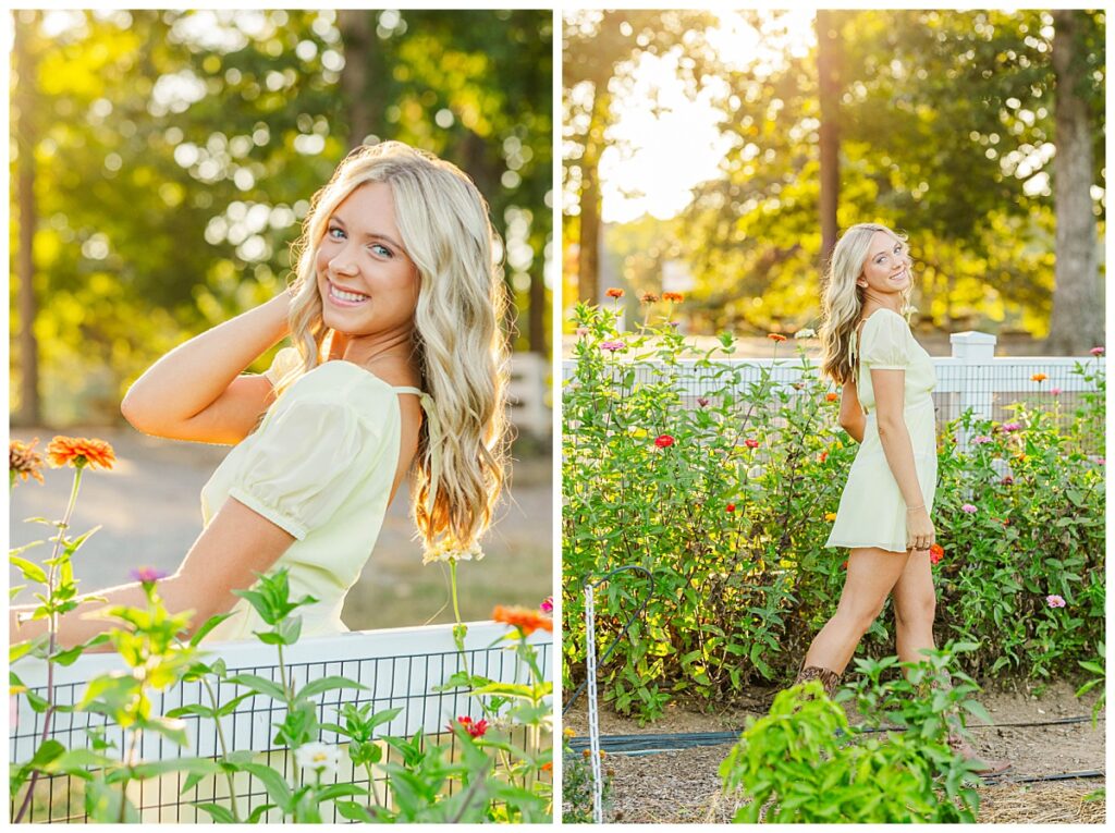 senior pictures in a flower field | Richmond senior photographer