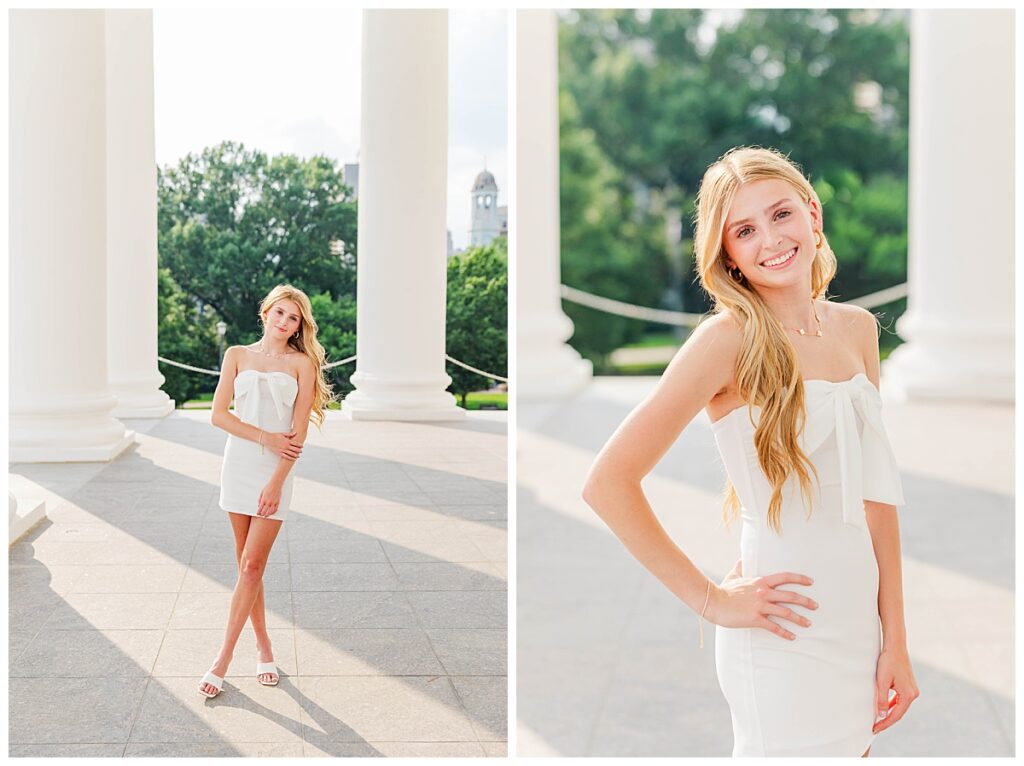 senior photos at the Virginia State Capitol in Richmond