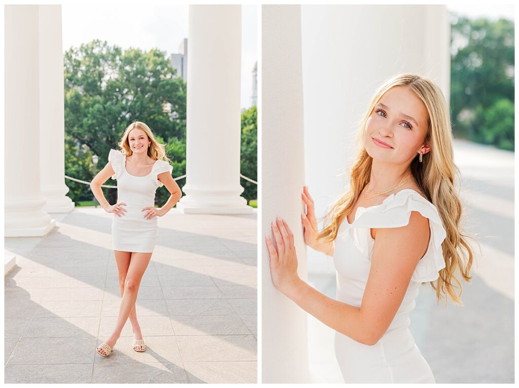 senior photos at the Virginia State Capitol in Richmond