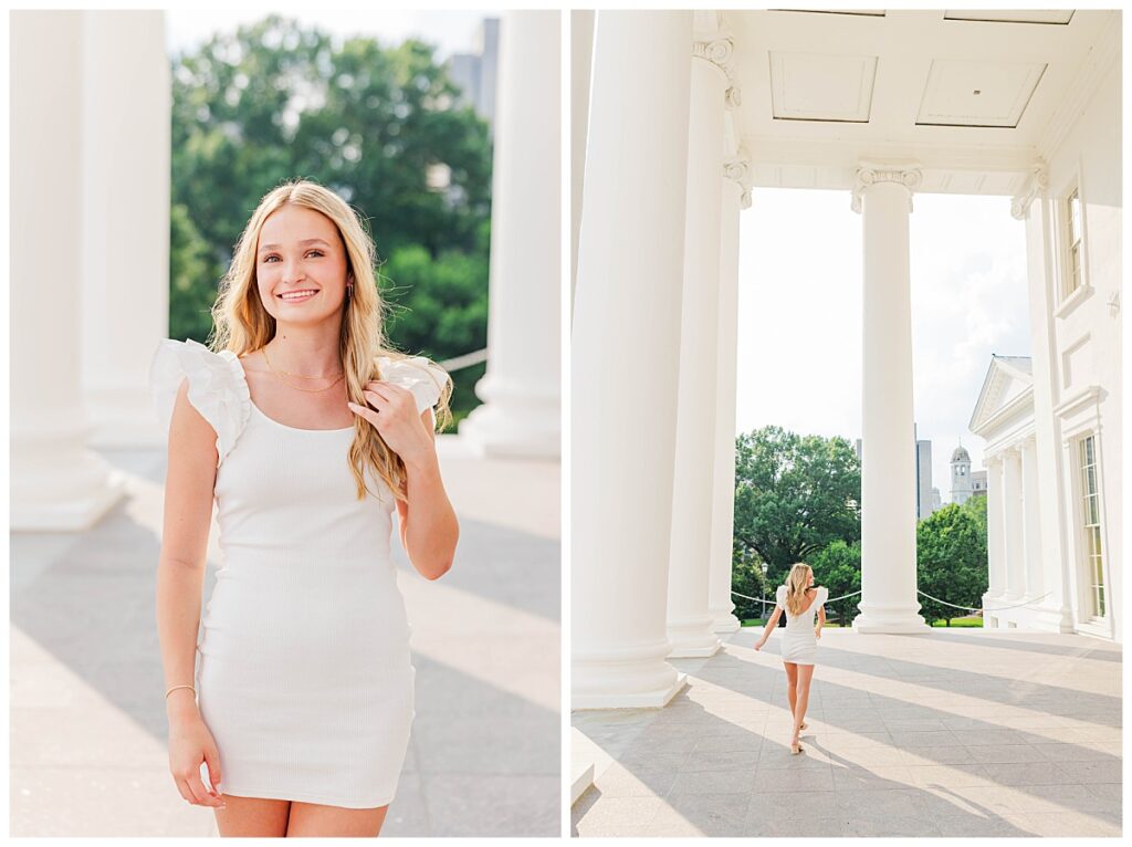 senior photos at the Virginia State Capitol in Richmond