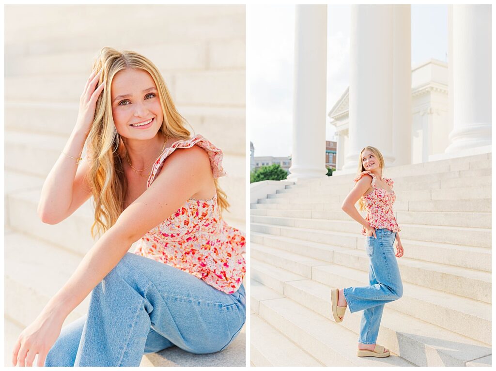 Richmond, VA senior portrait photographer | senior session at the Virginia State Capitol