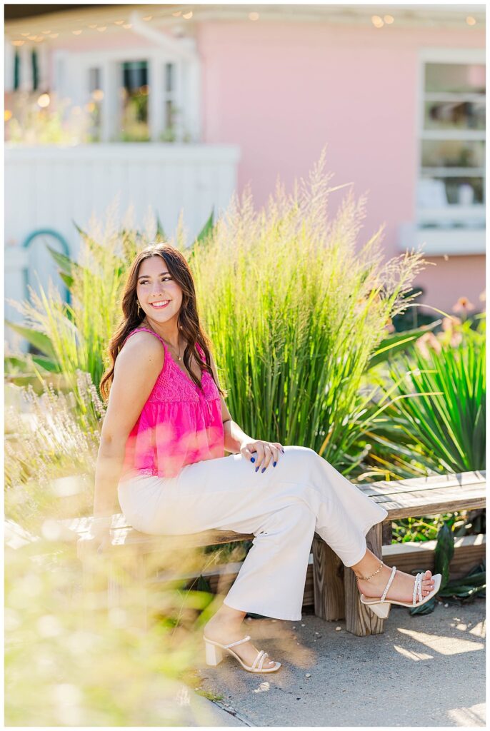 colorful senior session in Virginia Beach | Three Ships Coffee