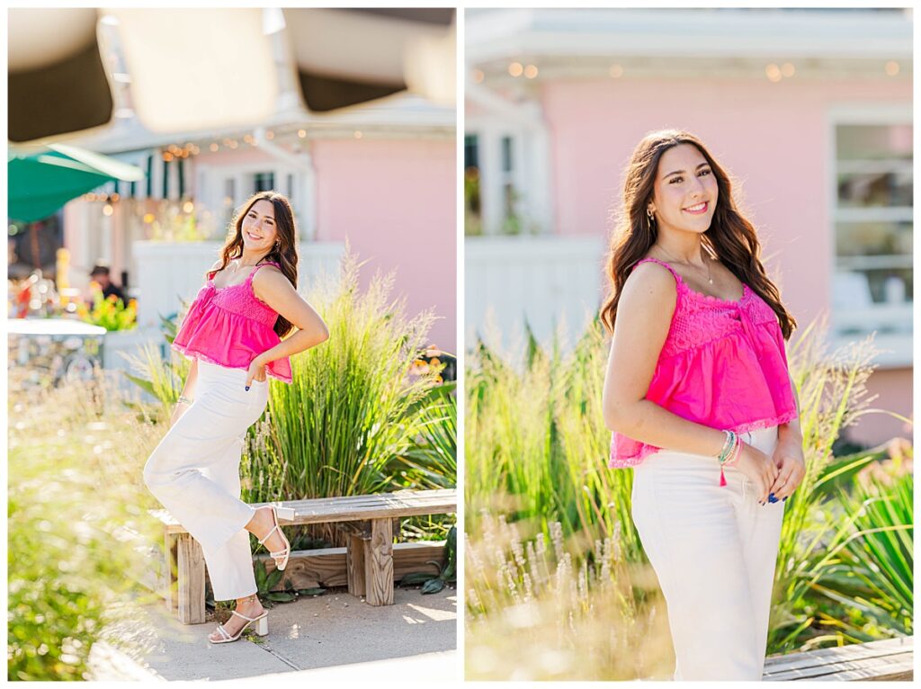 colorful senior session in Virginia Beach | Three Ships Coffee