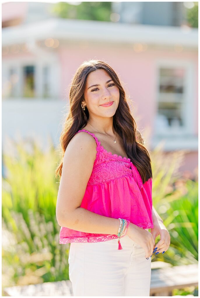 colorful senior session in Virginia Beach | Three Ships Coffee