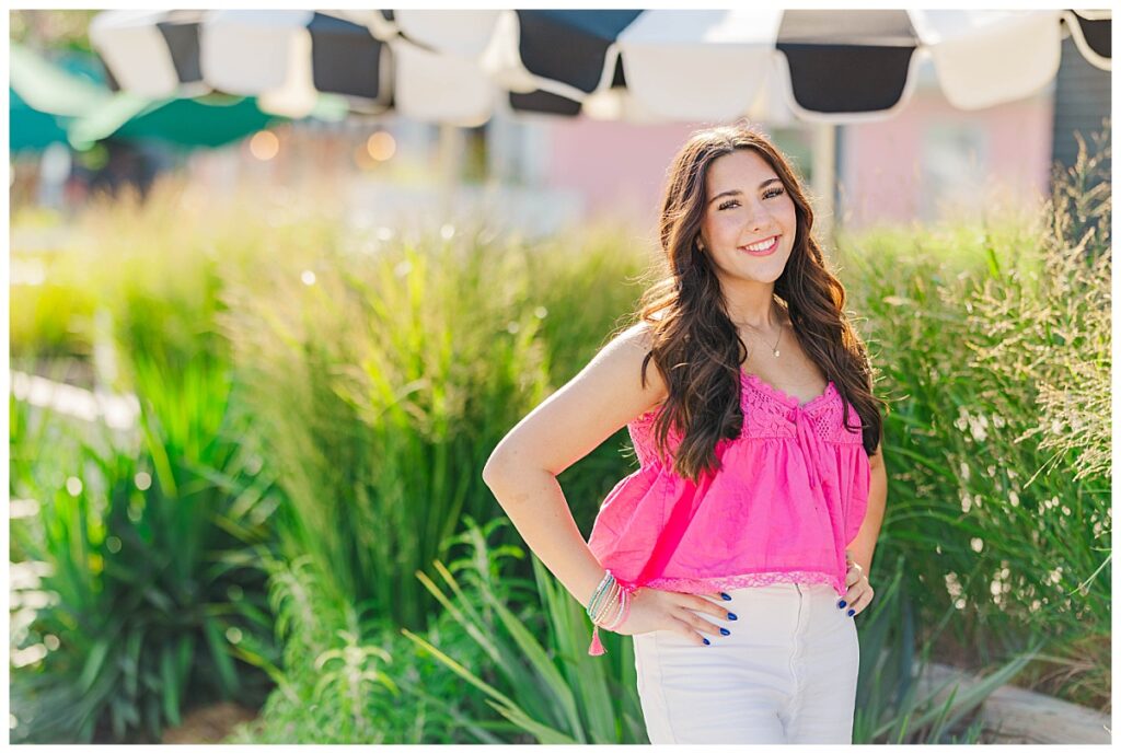 colorful senior session in Virginia Beach | Three Ships Coffee