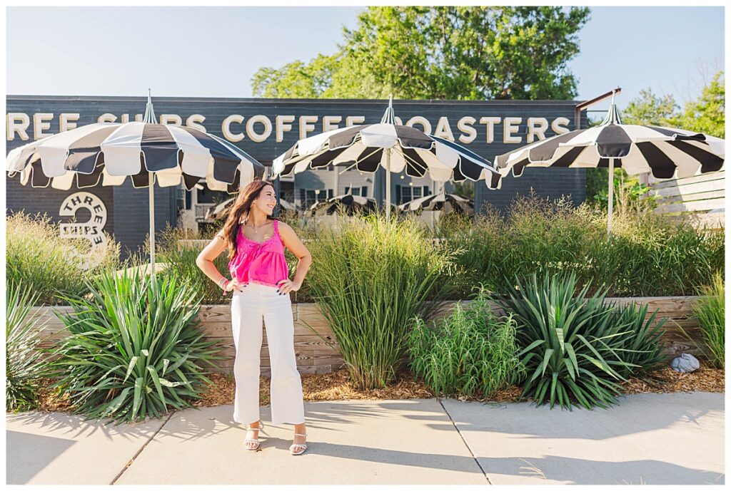 colorful senior session in Virginia Beach | Three Ships Coffee