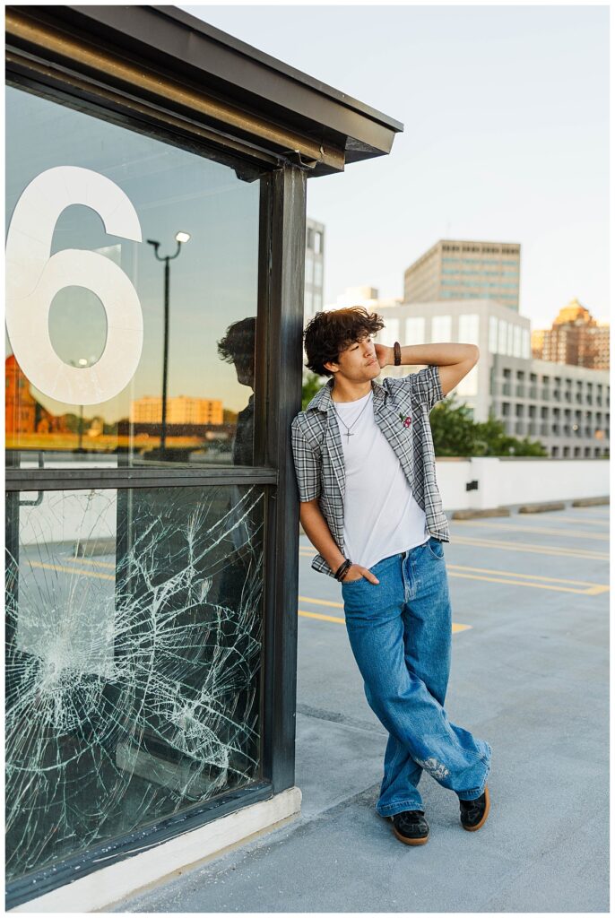 Parking garage senior photos in Richmond, VA