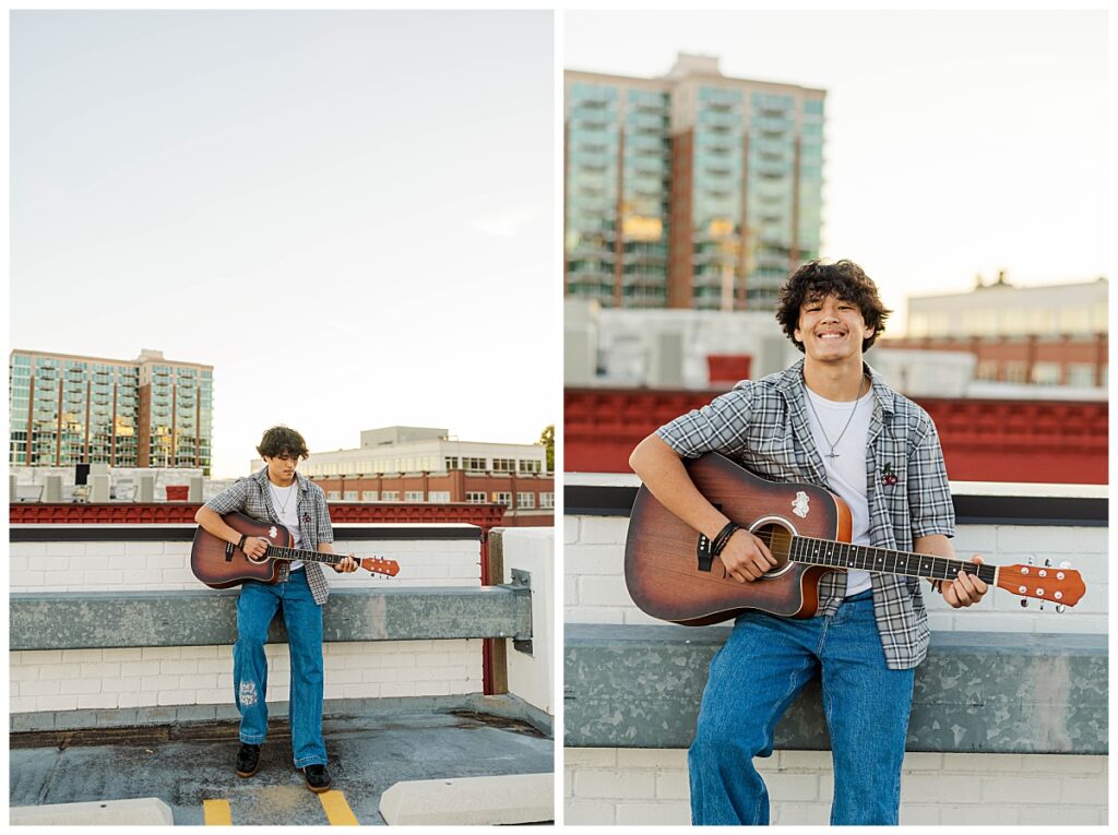 Parking garage senior photos in Richmond, VA