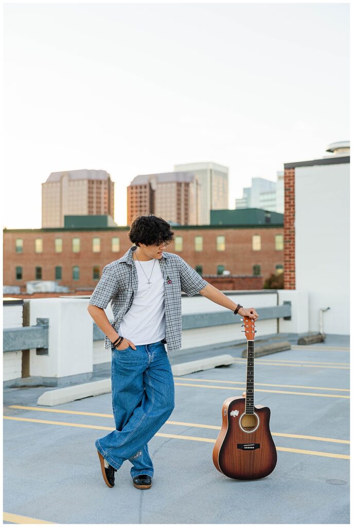 Parking garage senior photos in Richmond, VA