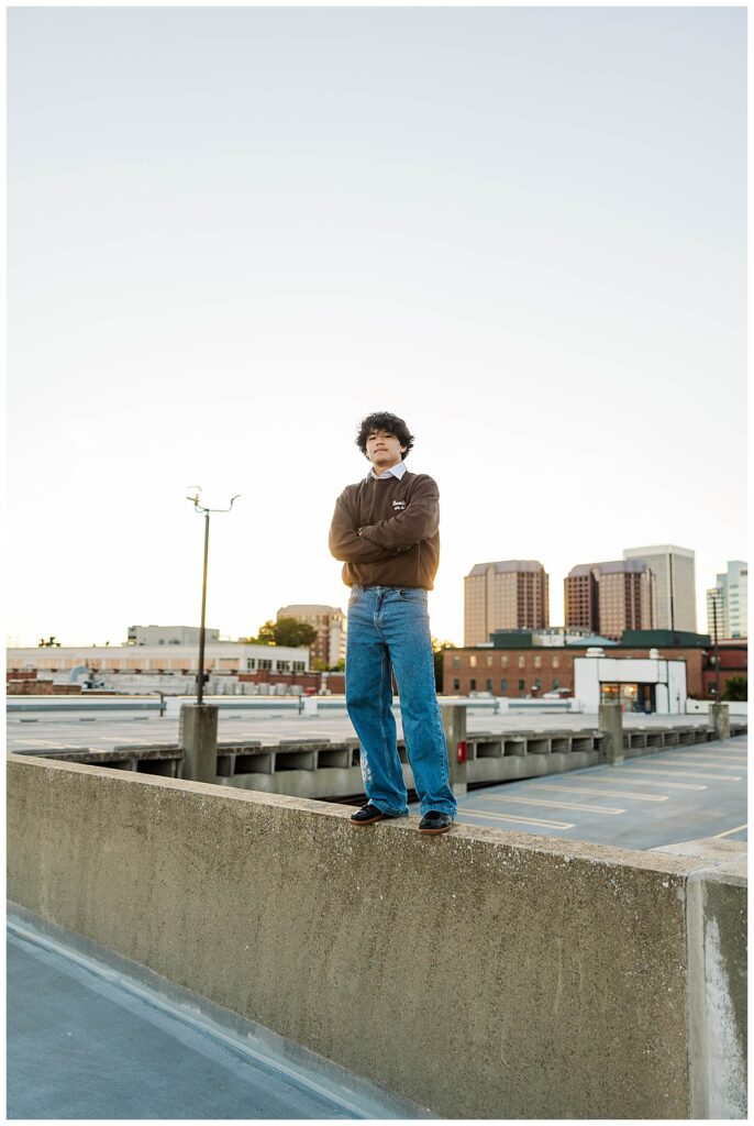 Parking garage senior photos in Richmond, VA