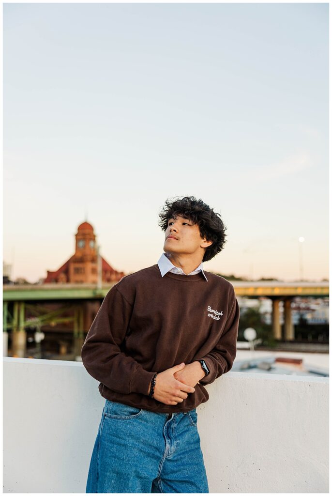 Parking garage senior photos in Richmond, VA